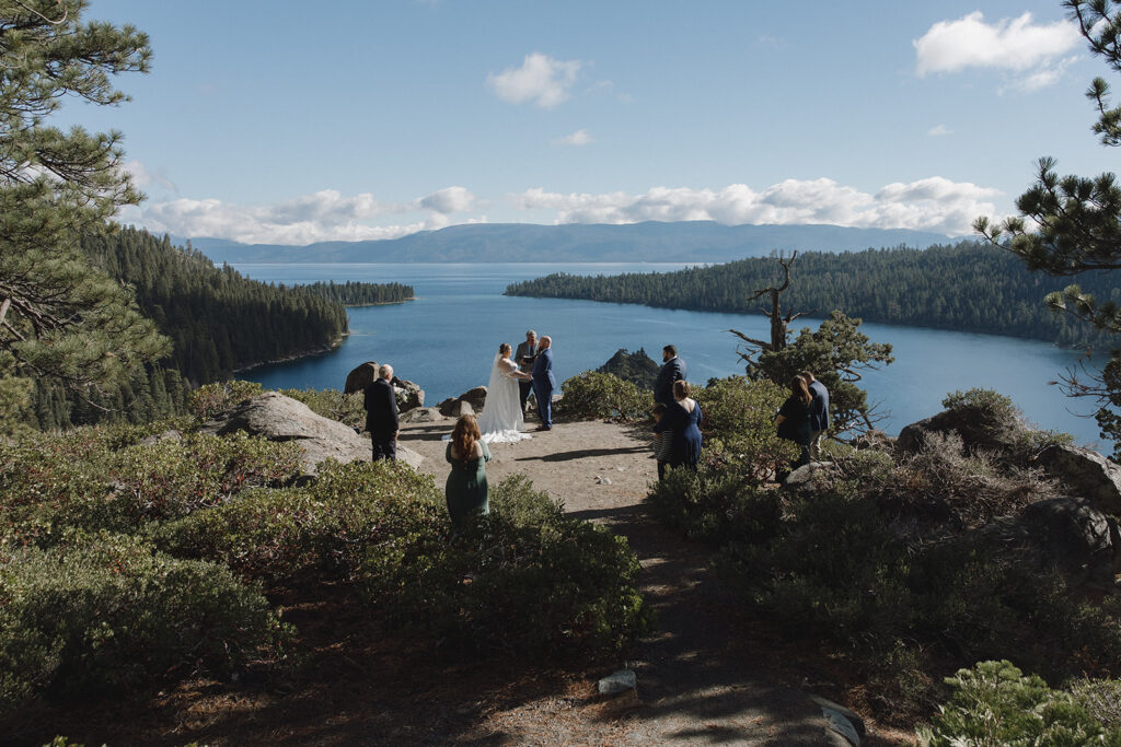 lake tahoe elopement ceremony at emerald bay
