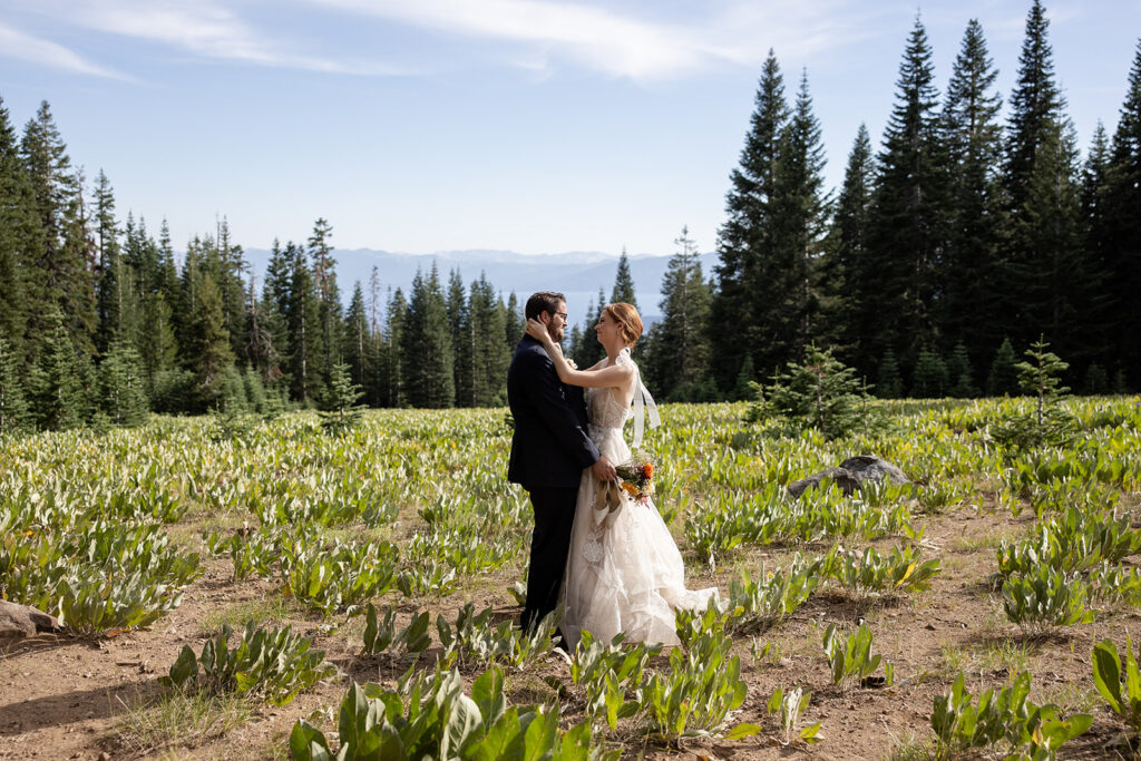 romantic elopement couple during their lake tahoe elopement