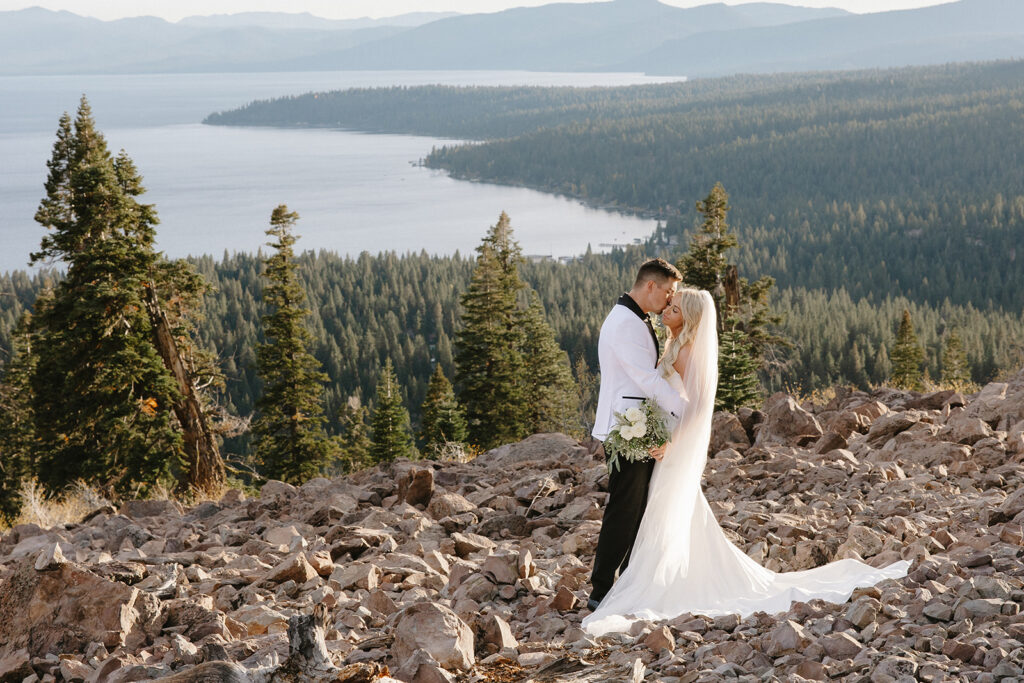 romantic elopement couple during their lake tahoe elopement