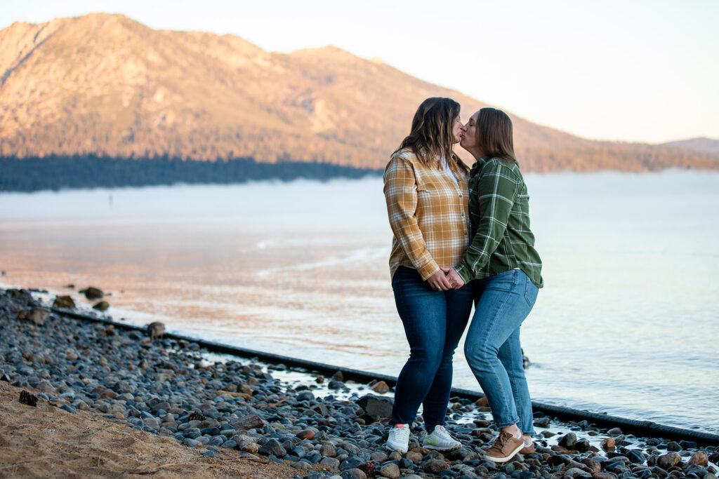 adventurous lgbtq lake tahoe engagement photos