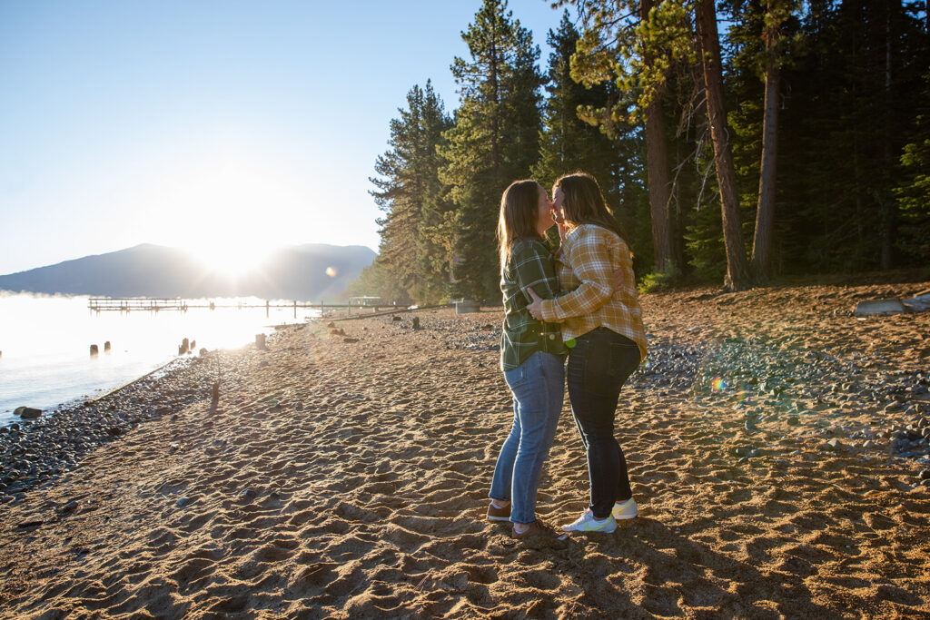 adventurous lgbtq lake tahoe engagement photos