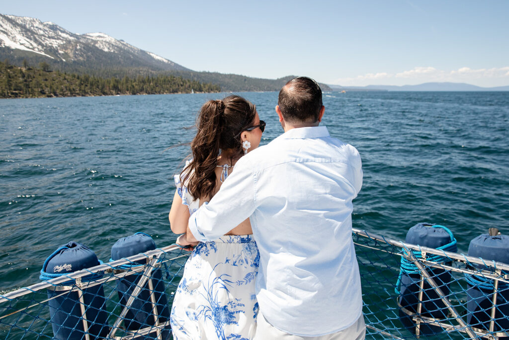 elopement boat party on lake tahoe