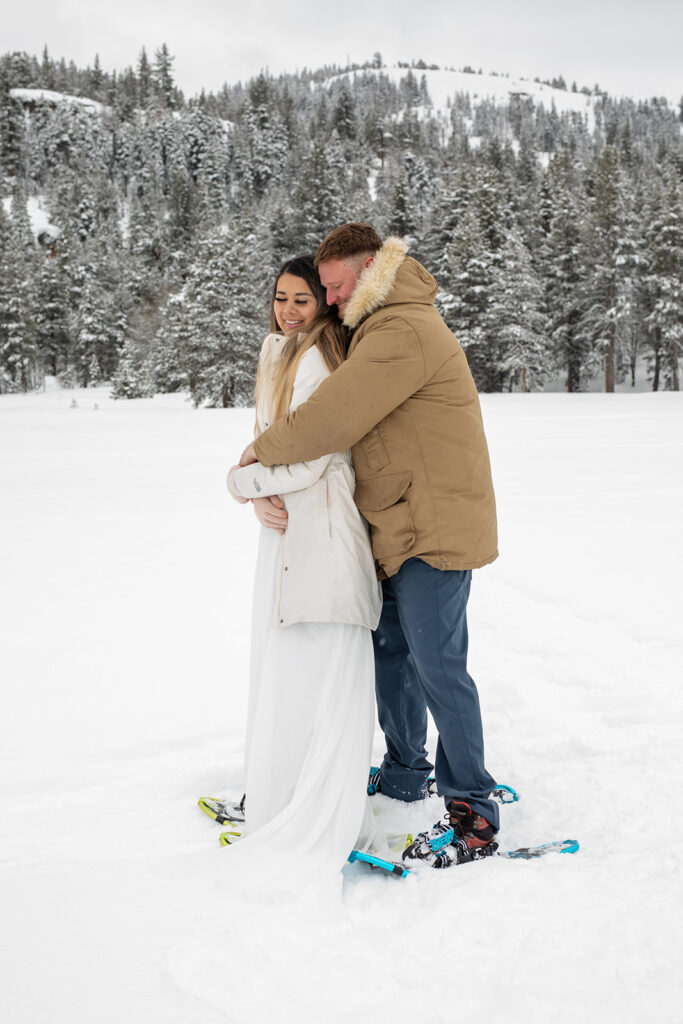 fun winter elopement in lake tahoe