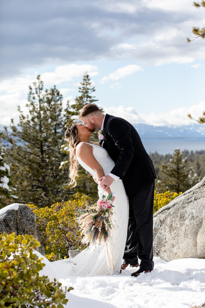 fun winter elopement in lake tahoe