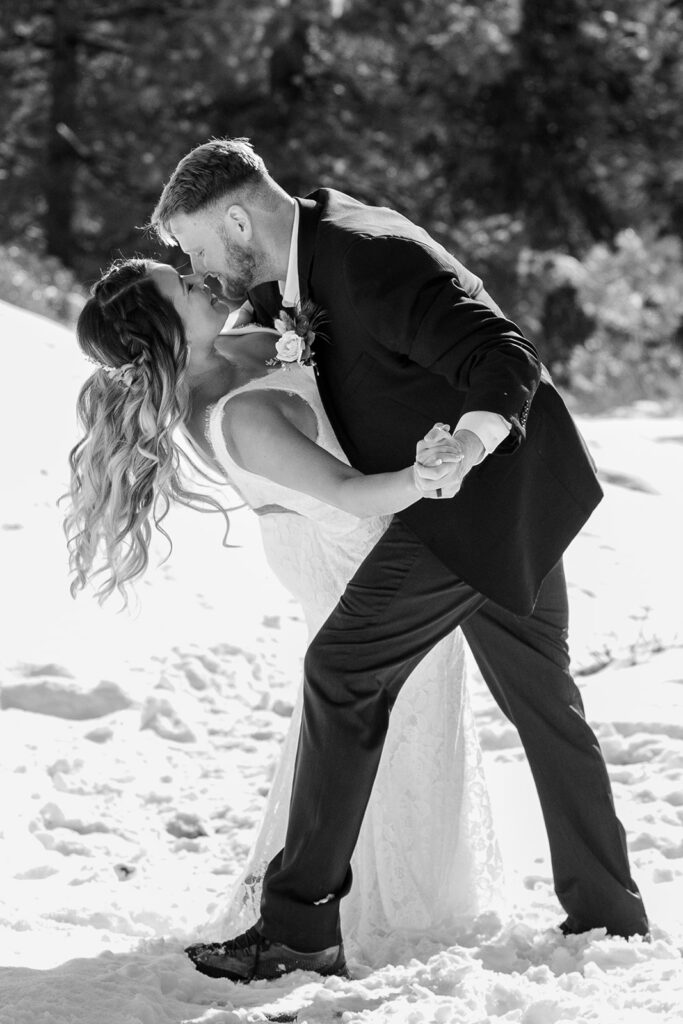 fun winter elopement in lake tahoe