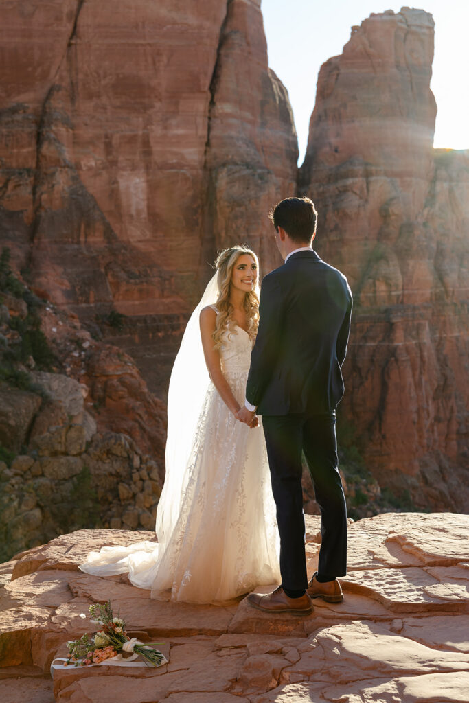 dreamy sunset elopement ceremony in sedona, arizona