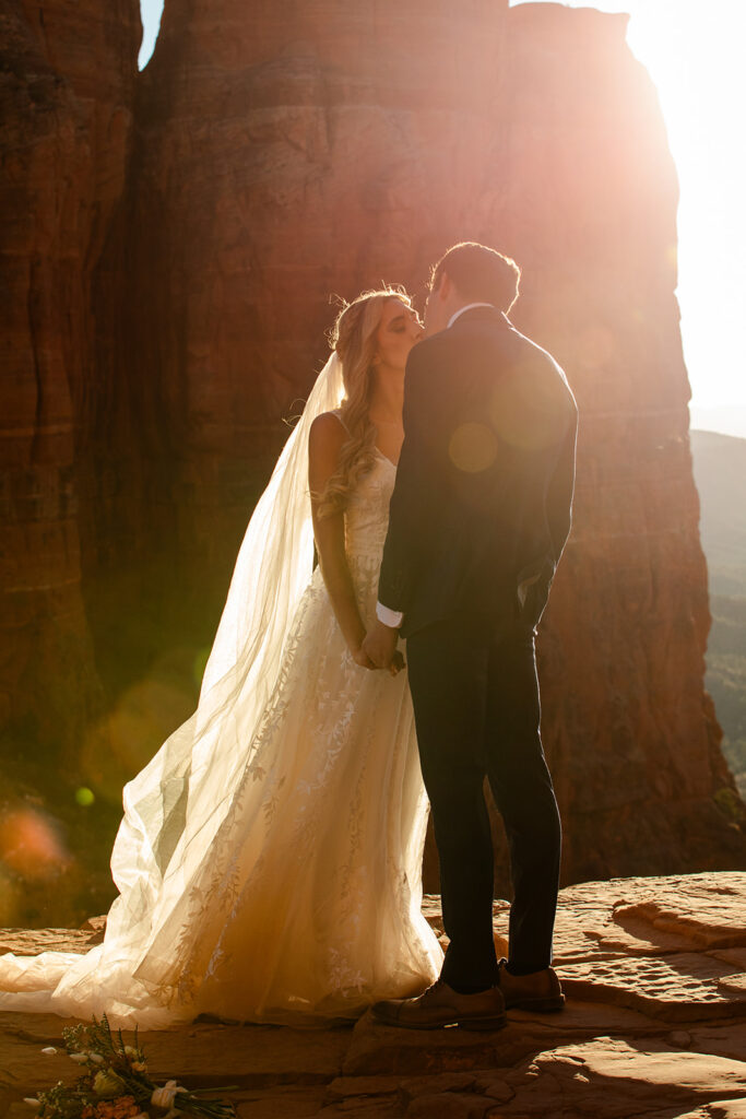 dreamy sunset elopement ceremony in sedona, arizona