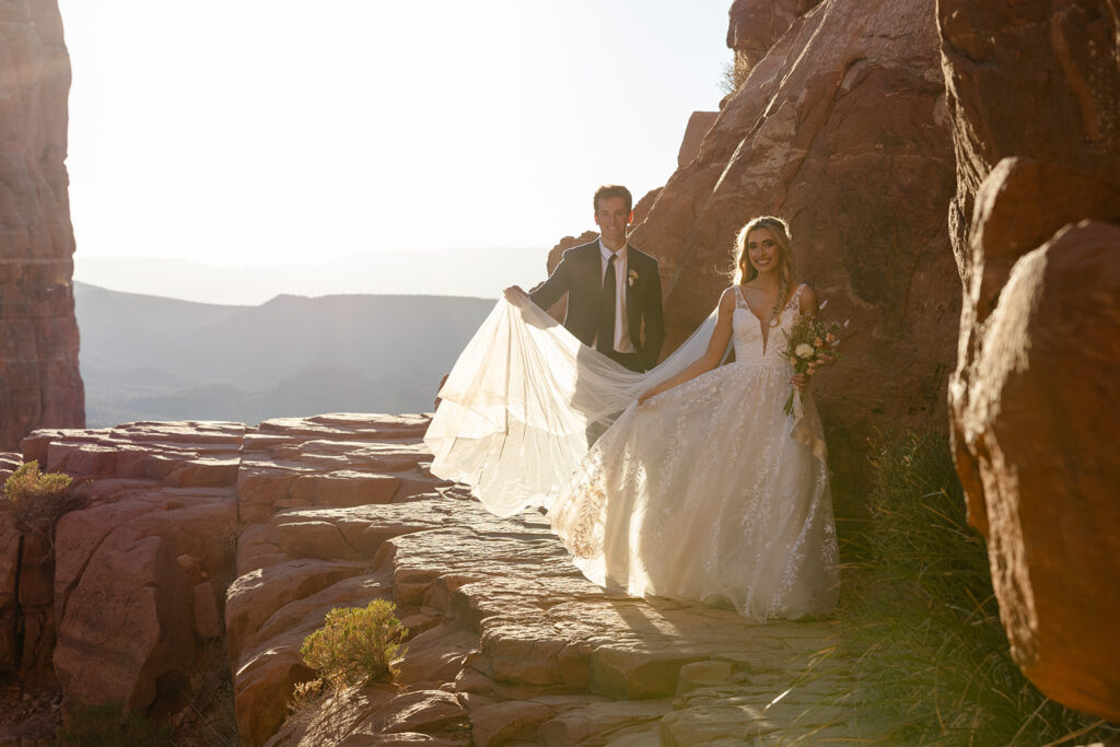 dreamy golden hour elopement in sedona, arizona