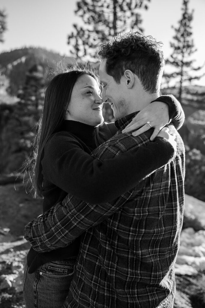 candid couple moments during their Eagle Rock engagement photos