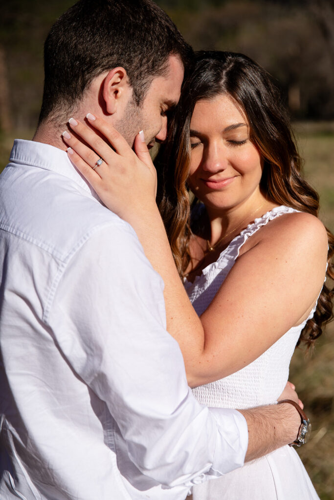 golden hour field engagement photos in Yosemite National Park