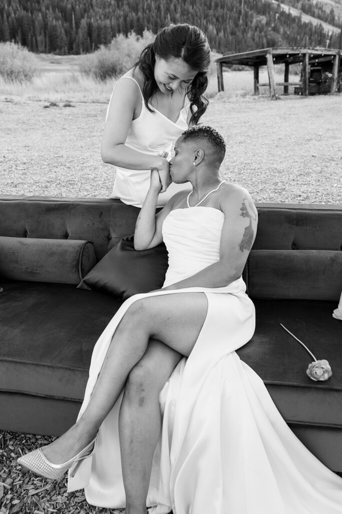 romantic lgbtq micro wedding at Olympic Valley Stables