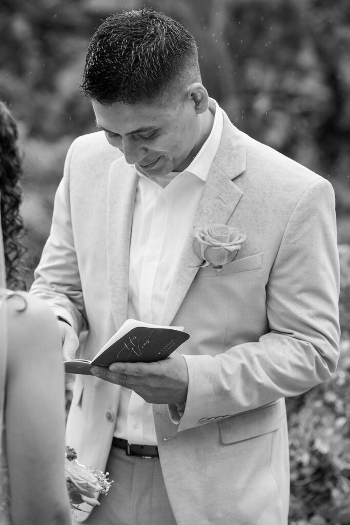 romantic rainy elopement ceremony at emerald bay, lake tahoe