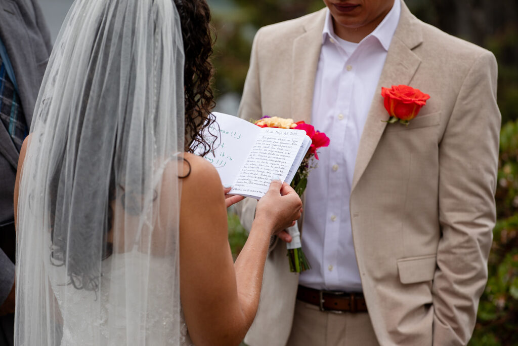 romantic rainy elopement ceremony at emerald bay, lake tahoe