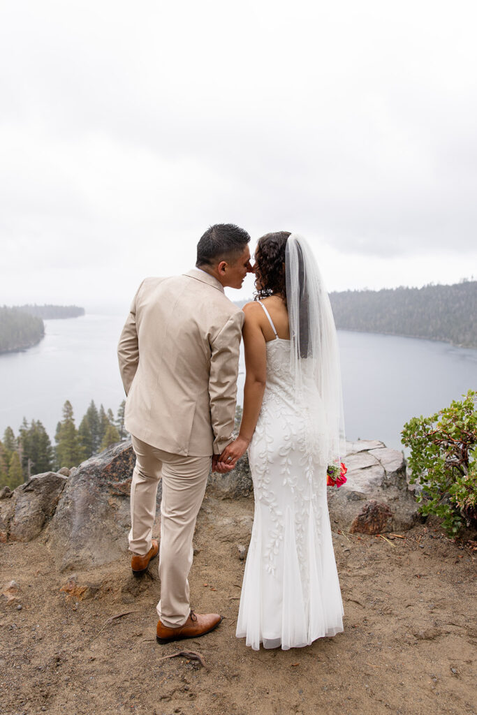 rainy emerald bay elopement day in lake tahoe