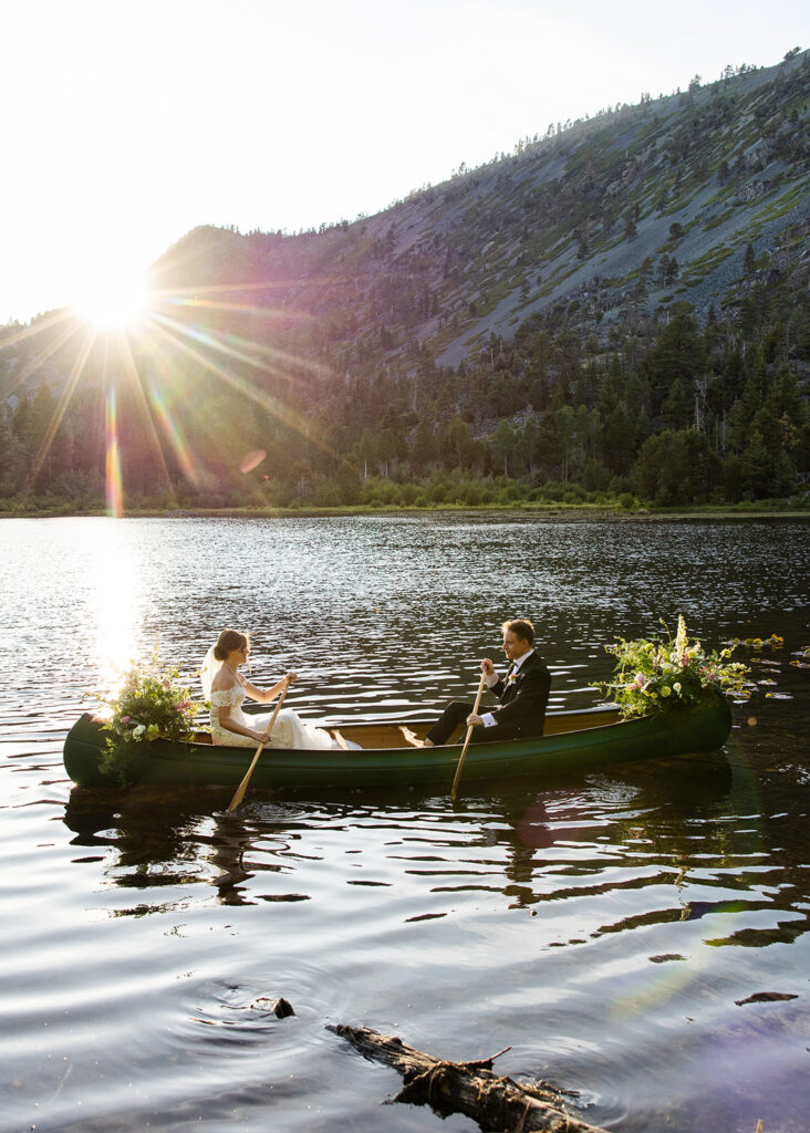 lily lake canoe wedding photos in lake tahoe 