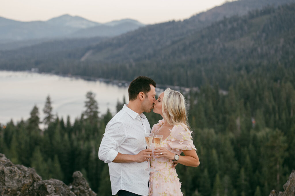 dreamy mountain engagement photos at Eagle Rock, Lake Tahoe