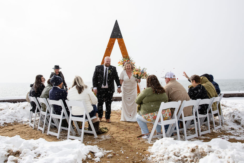 an unplugged ceremony in lake tahoe for a beautiful elopement day