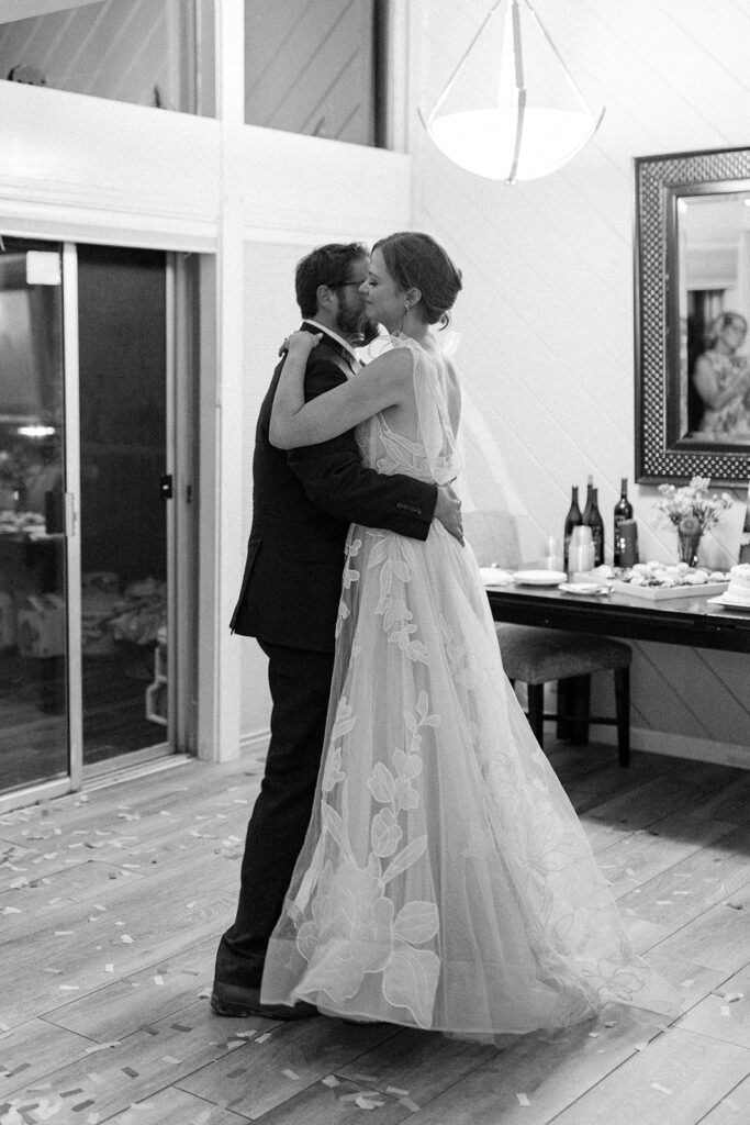fun elopement reception dancing at an airbnb 