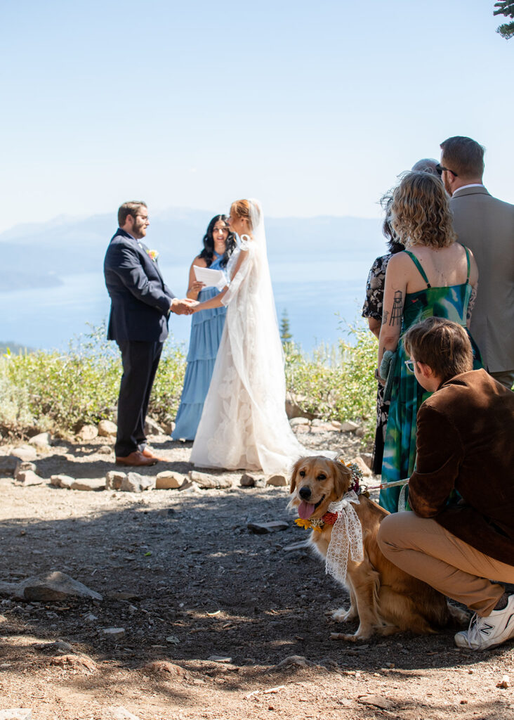 mountain elopement ceremony in lake tahoe