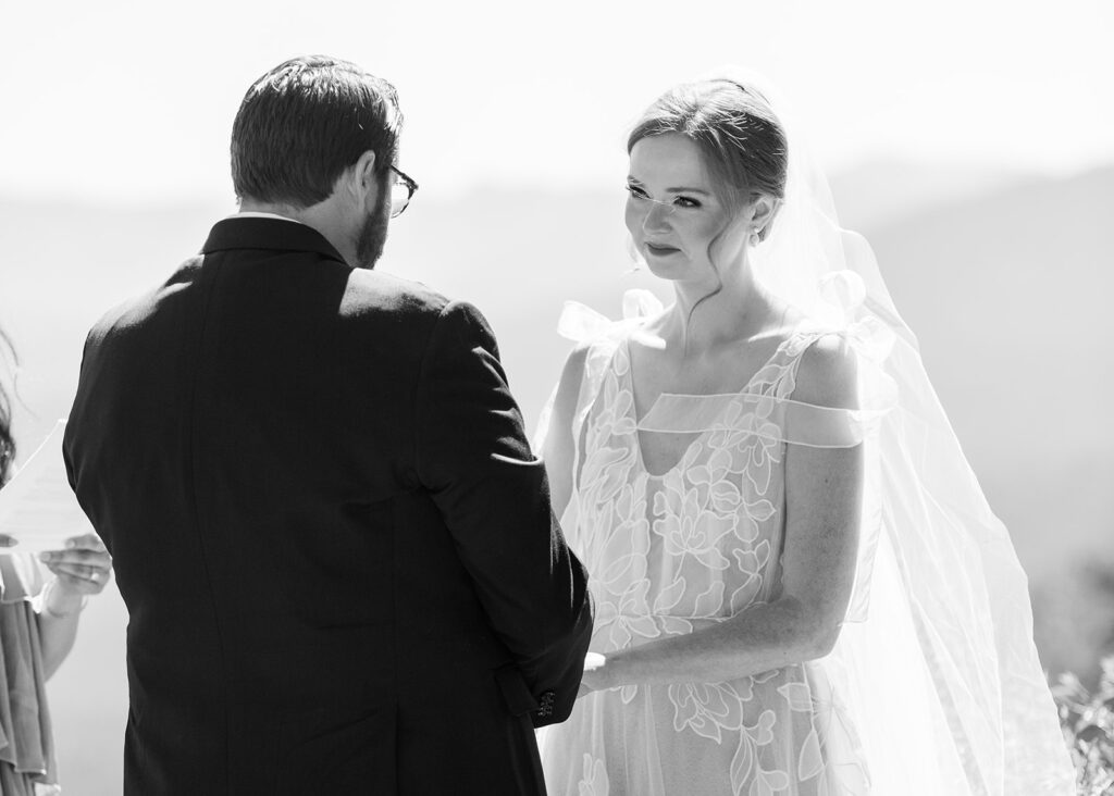 candid mountain elopement ceremony in lake tahoe
