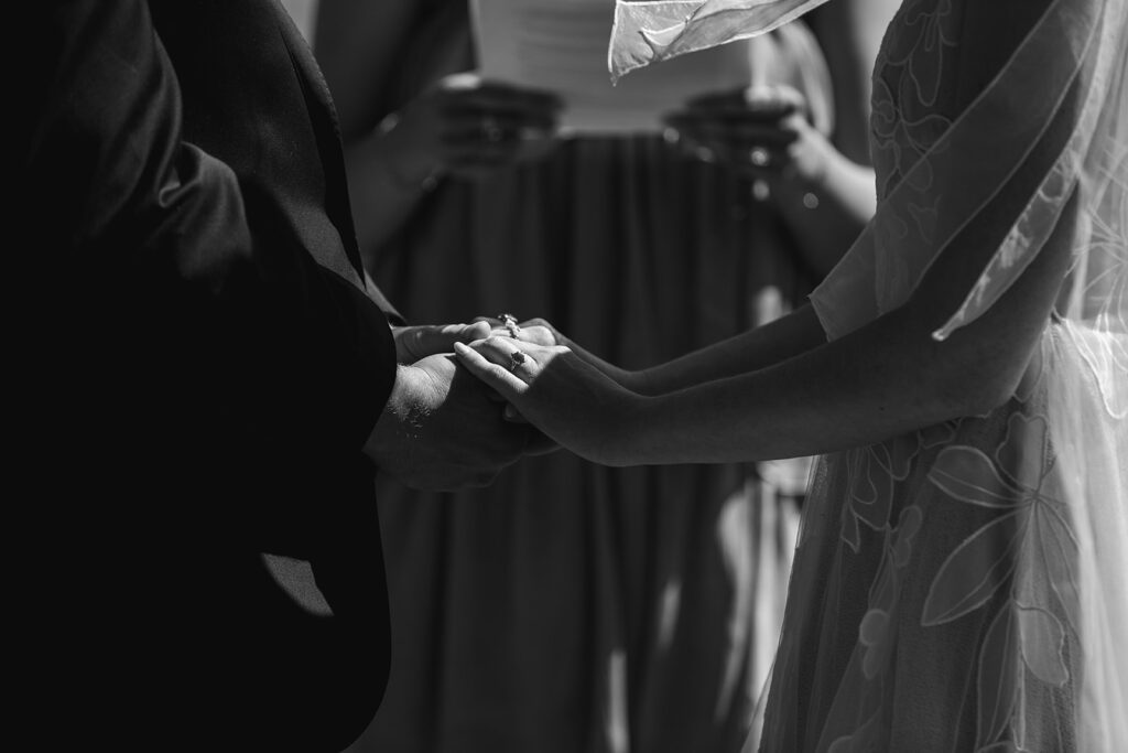 candid mountain elopement ceremony in lake tahoe