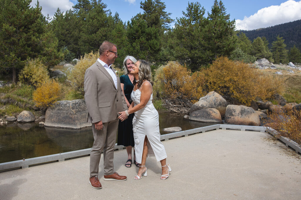intimate desolation hotel wedding ceremony at a fishing platform