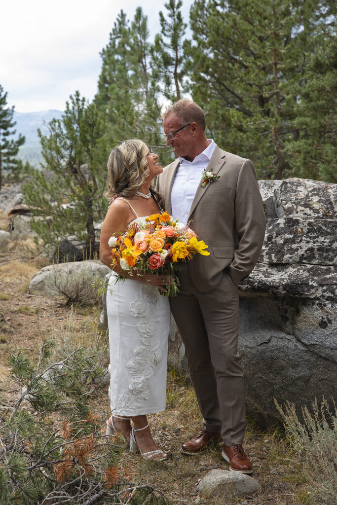 bride and groom during intimate desolation hotel wedding in lake tahoe