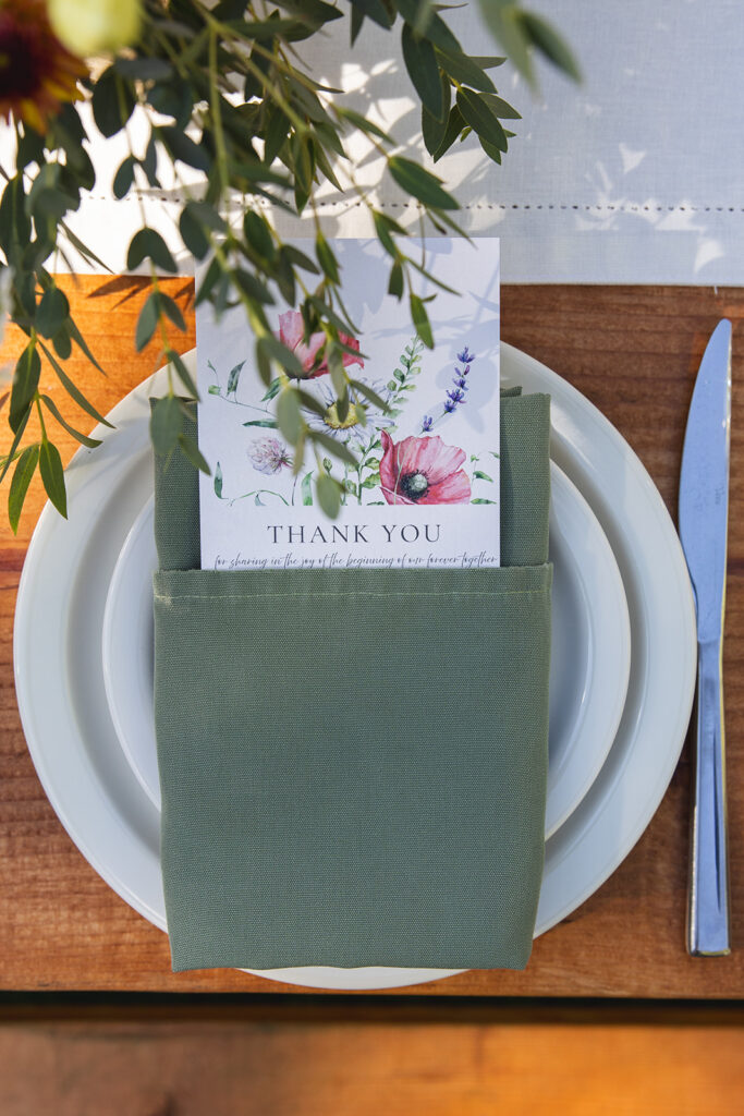 farm table family style intimate wedding reception at desolation hotel