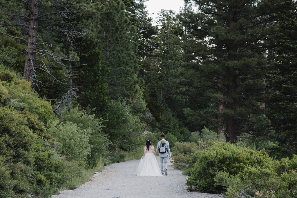 adventurous bride and groom during their lake tahoe elopement