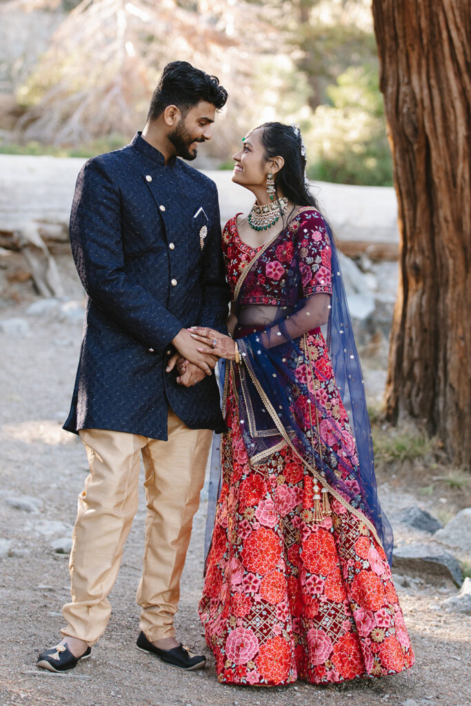 adventurous indian couple during their lake tahoe elopement