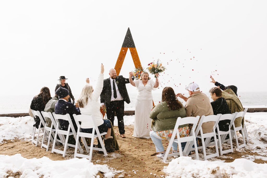 snowy elopement in Lake Tahoe