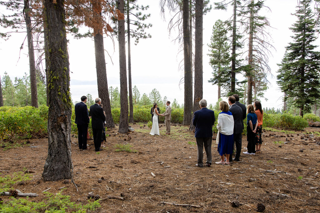 lake tahoe lakeside micro wedding ceremony
