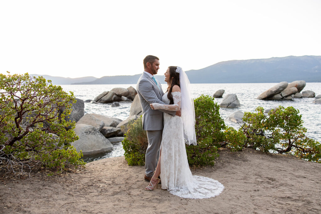sand harbor, lake tahoe micro wedding