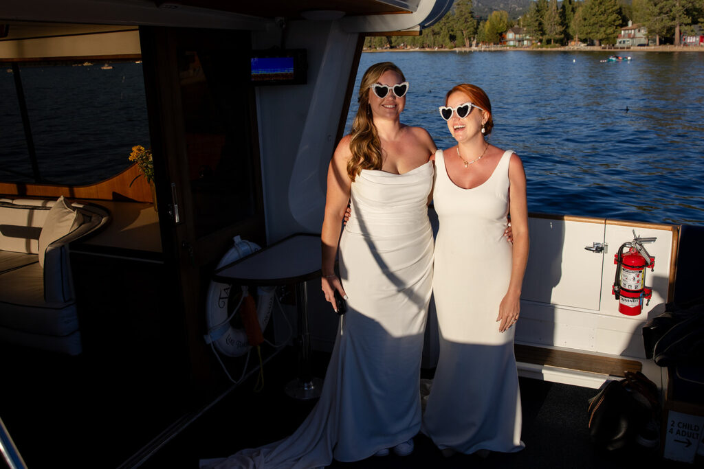 lake tahoe micro wedding celebration on a boat
