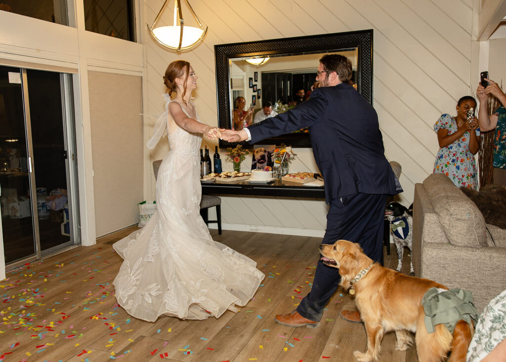 fun micro wedding celebration at an airbnb